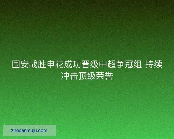 国安战胜申花成功晋级中超争冠组 持续冲击顶级荣誉