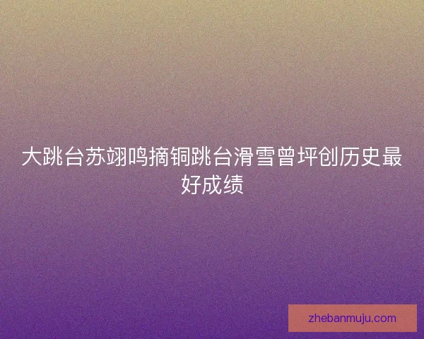大跳台苏翊鸣摘铜跳台滑雪曾坪创历史最好成绩 大跳台苏翊鸣摘铜跳台滑雪曾坪创历史最好成绩